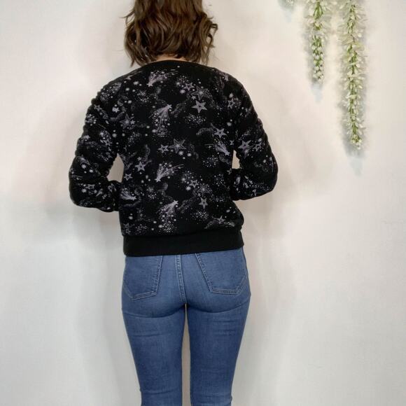 CHASER whimsigoth galaxy star jumper sweater ruched sleeve emo pop punk 2715 - Picture 3 of 11